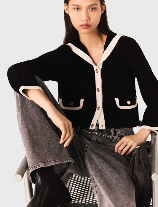 Cárdigan efecto terciopelo