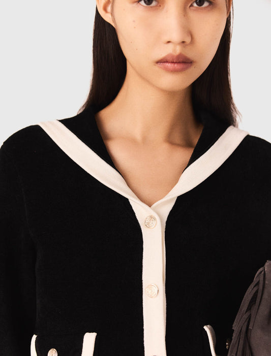 Cárdigan efecto terciopelo