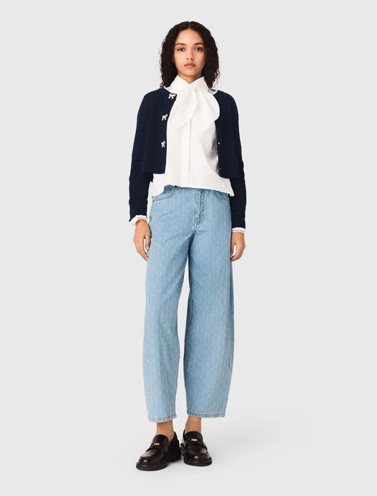 Cárdigan con botones lazo joya