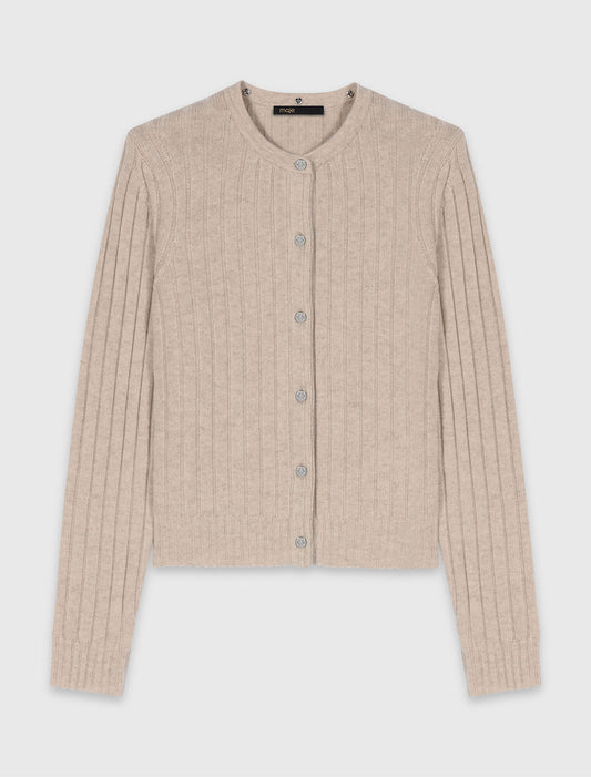 Cárdigan con cuello perlas quitapón