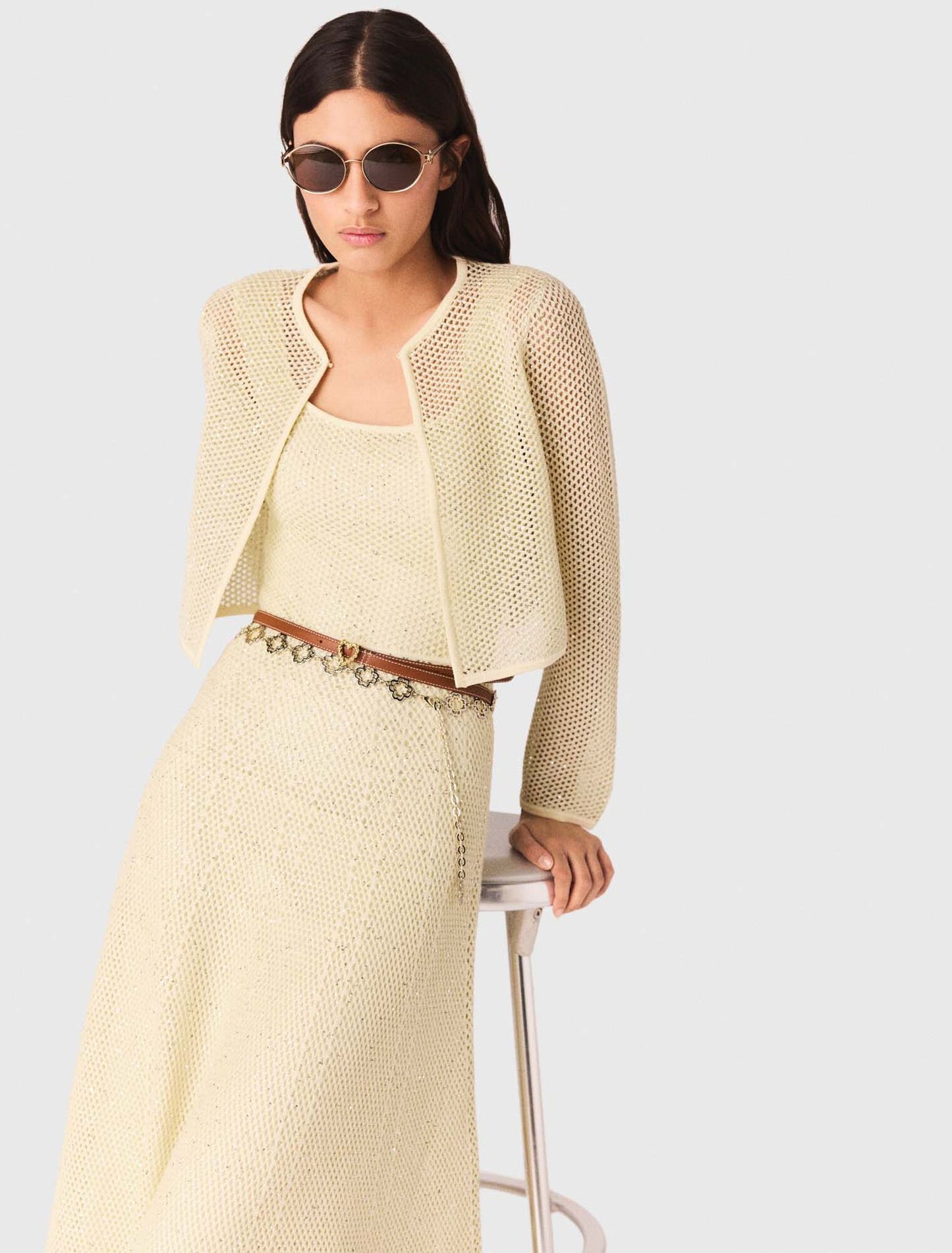 Cárdigan de punto con strass