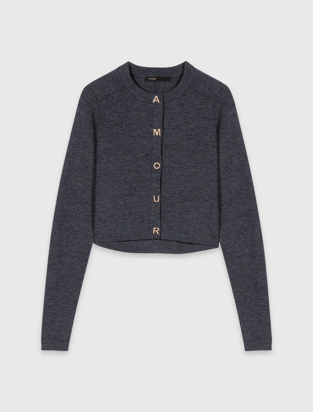 Cárdigan acanalado de cuello caja