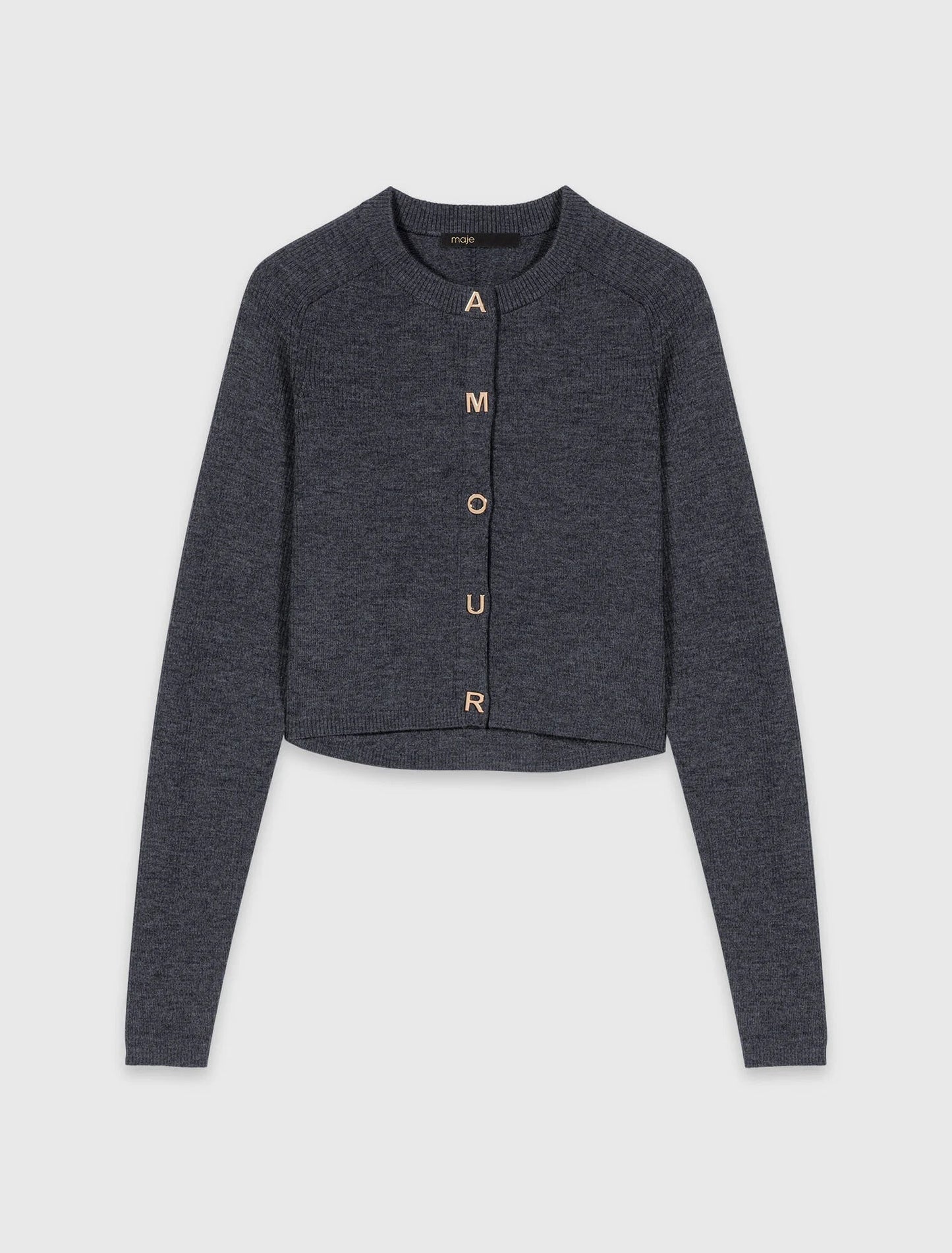 Cárdigan acanalado de cuello caja