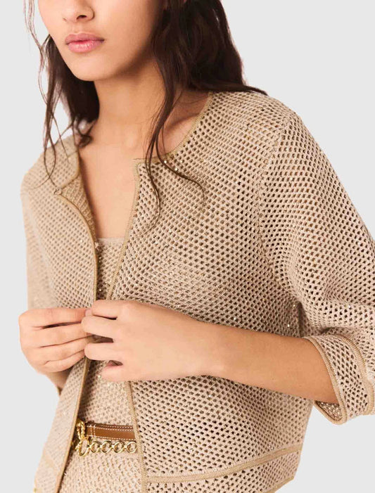 Cárdigan de punto con strass