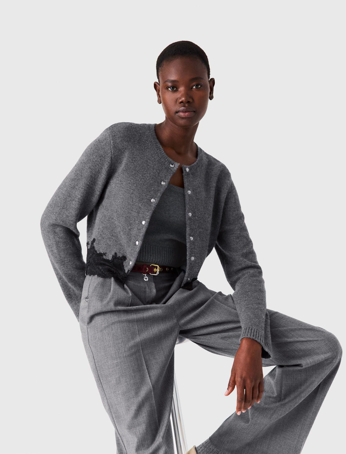 Twinset con acabados de encaje