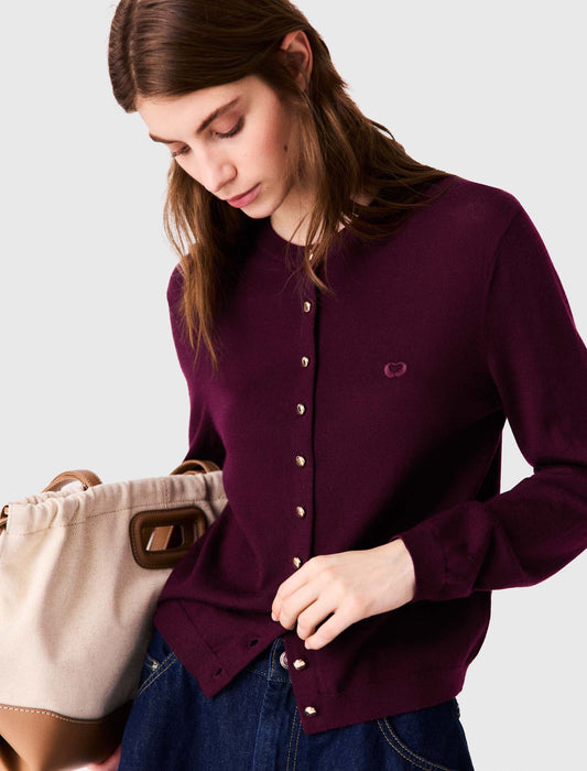 Cárdigan con logo bordado