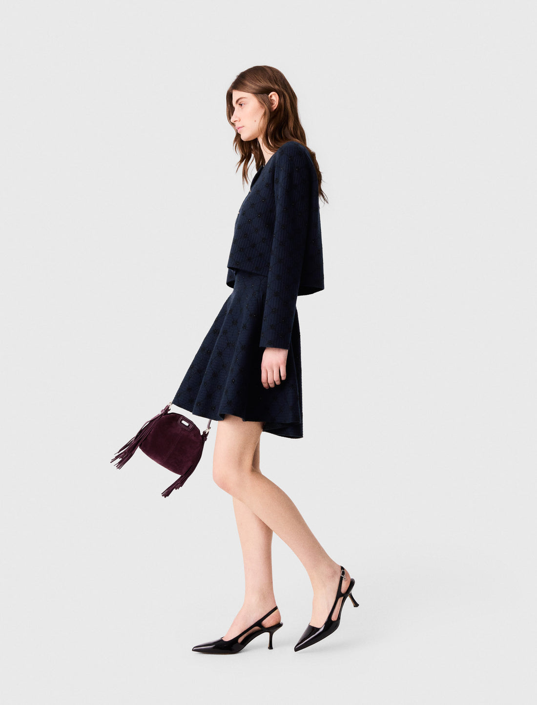 Cárdigan jacquard con lentejuelas