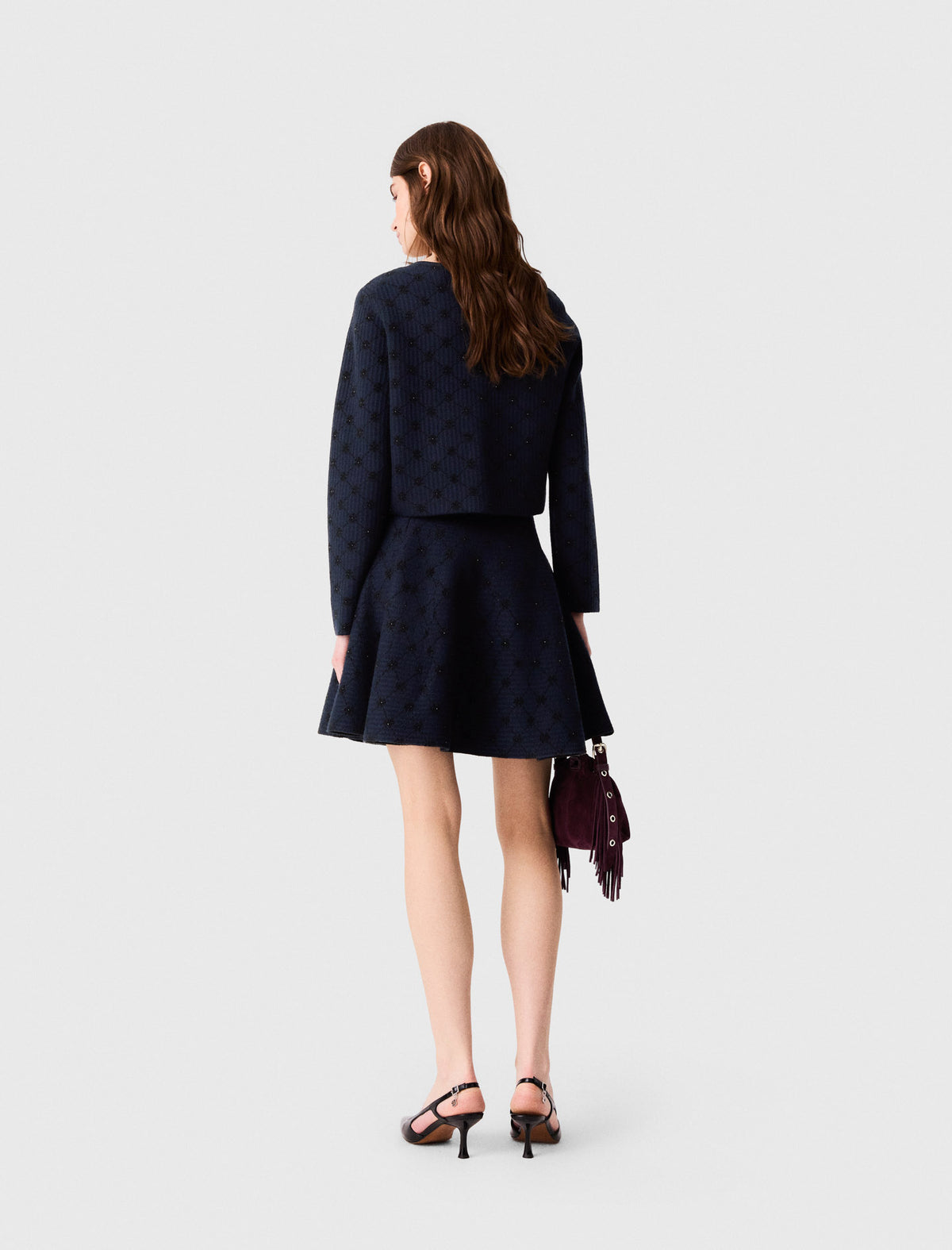 Cárdigan jacquard con lentejuelas
