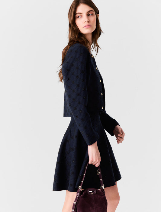 Cárdigan jacquard con lentejuelas