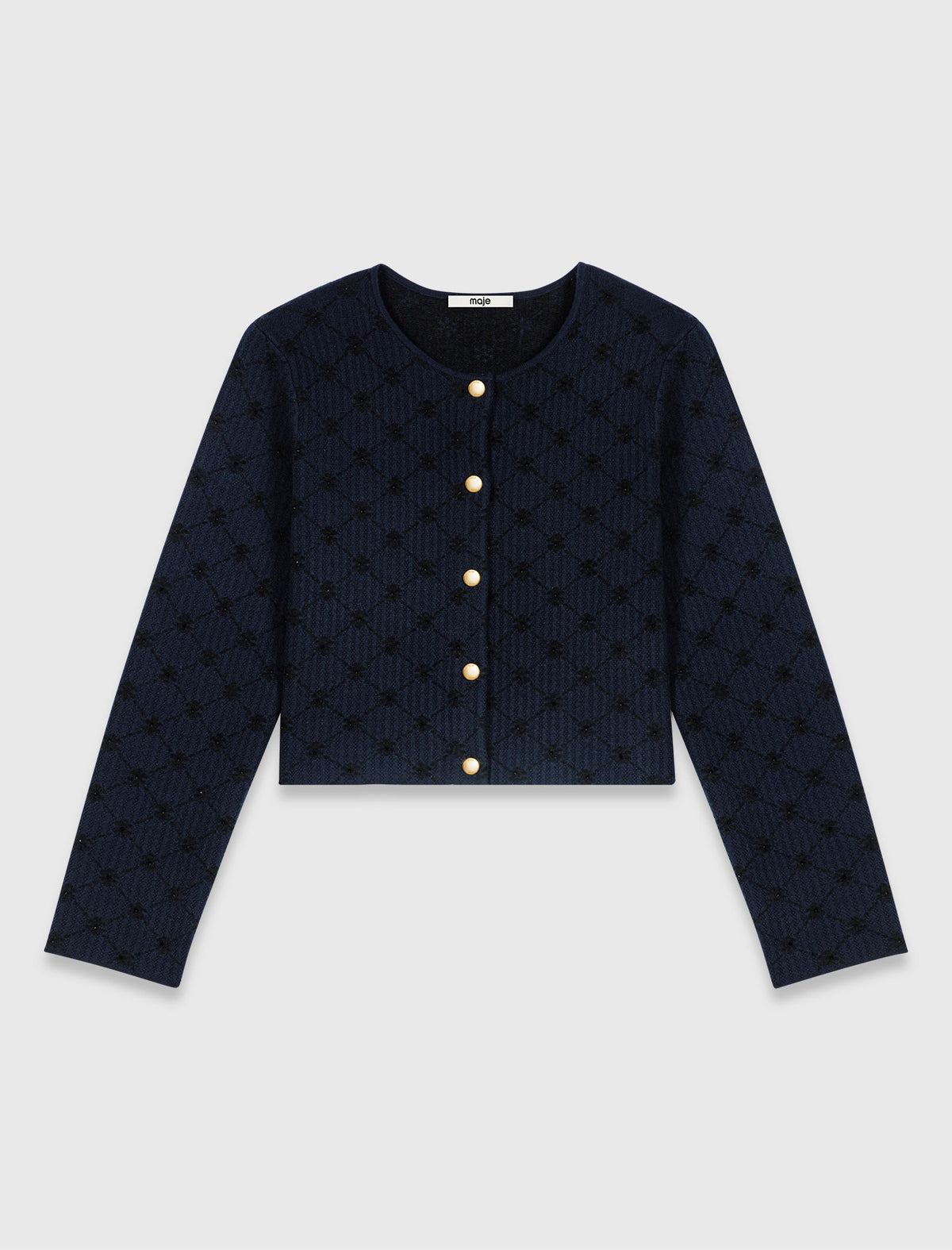 Cárdigan jacquard con lentejuelas