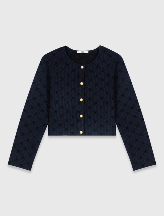 Cárdigan jacquard con lentejuelas