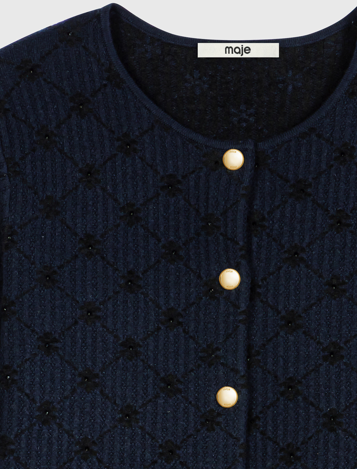 Cárdigan jacquard con lentejuelas