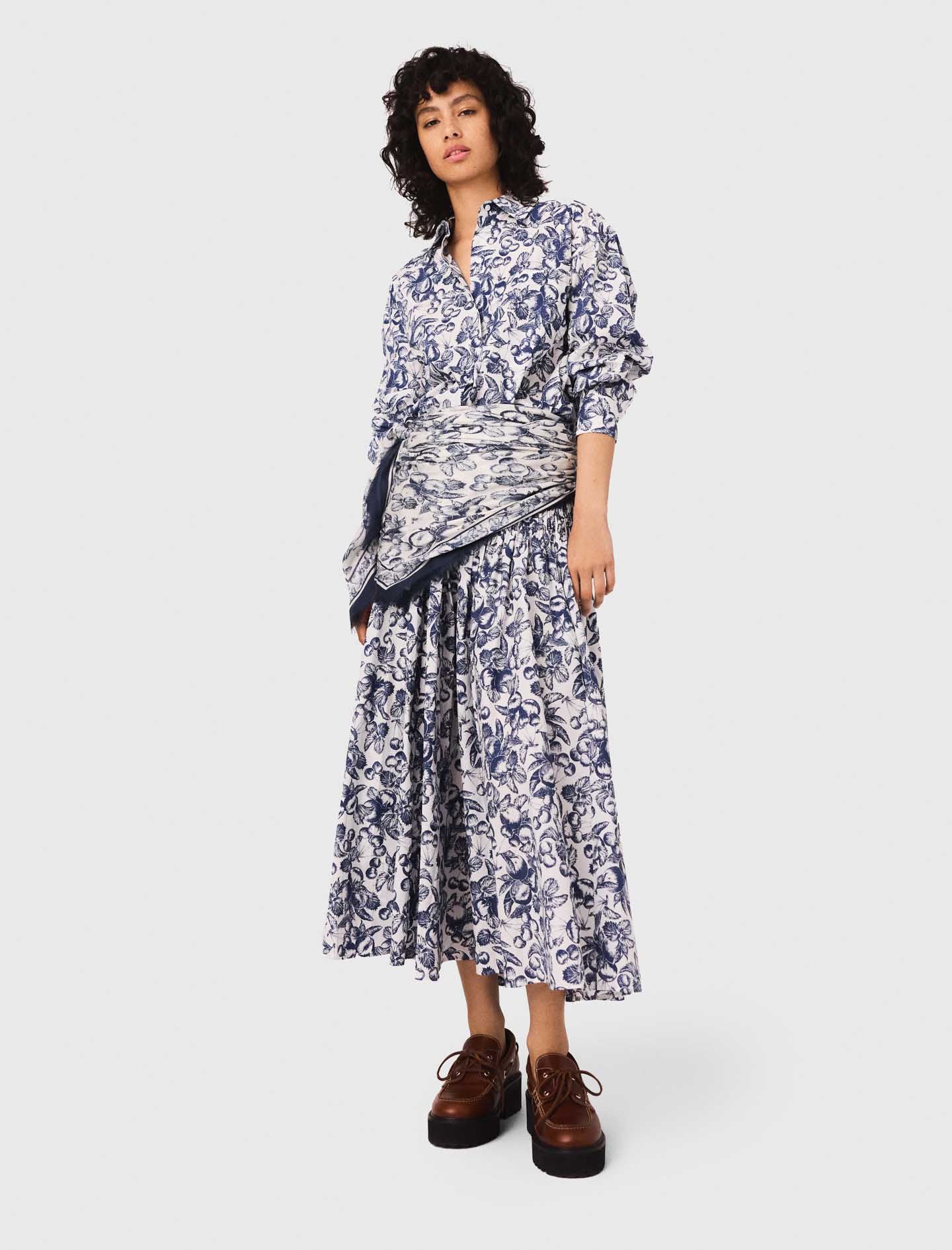 Camisa larga estampada