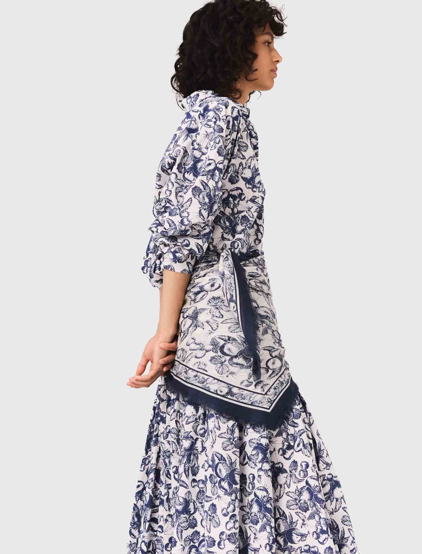 Camisa larga estampada