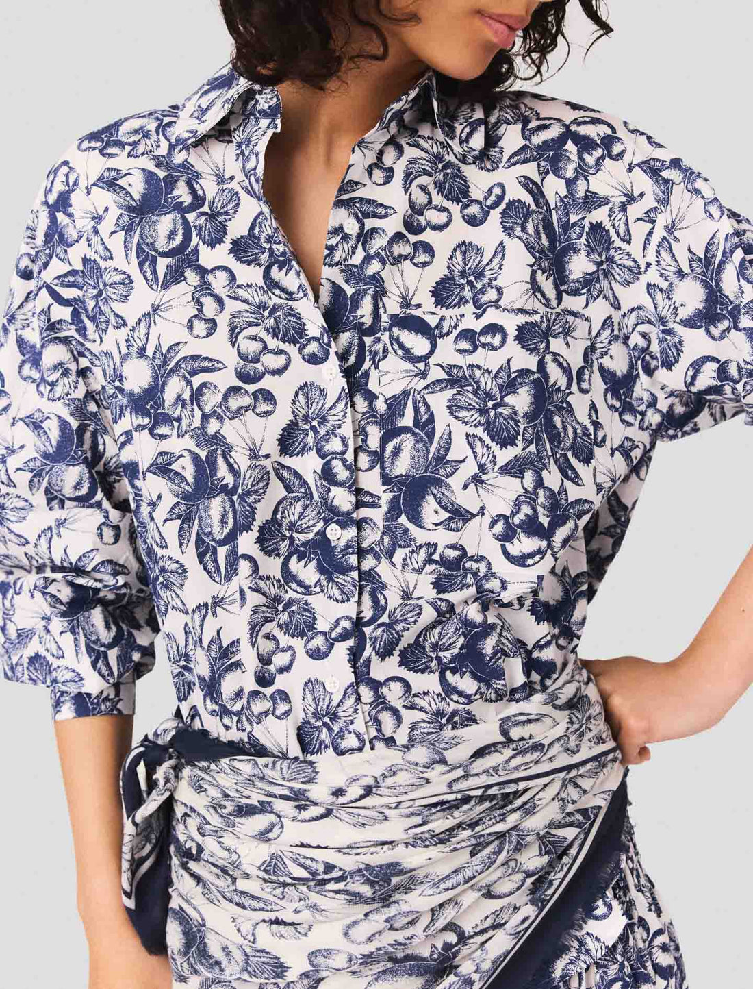 Camisa larga estampada