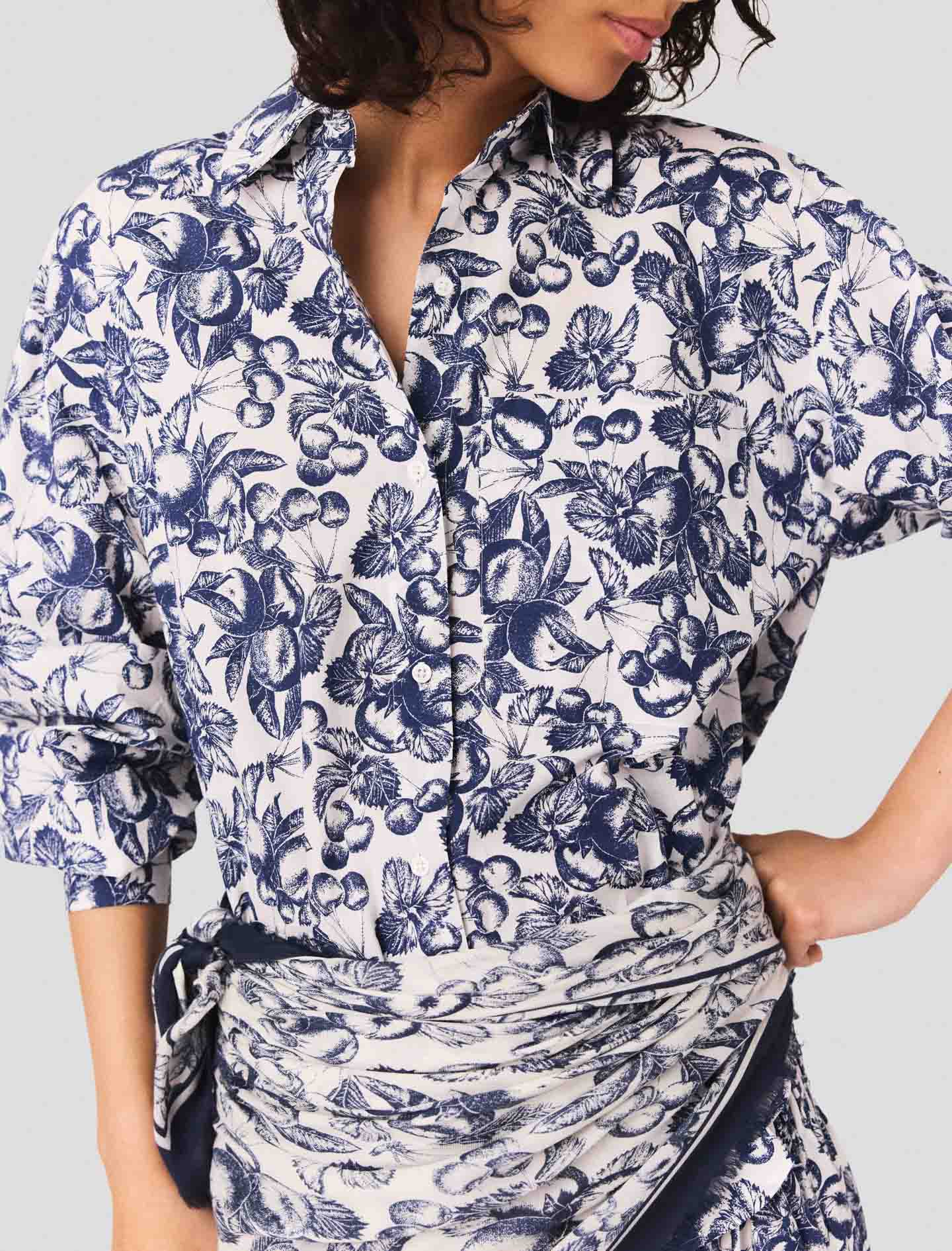 Camisa larga estampada