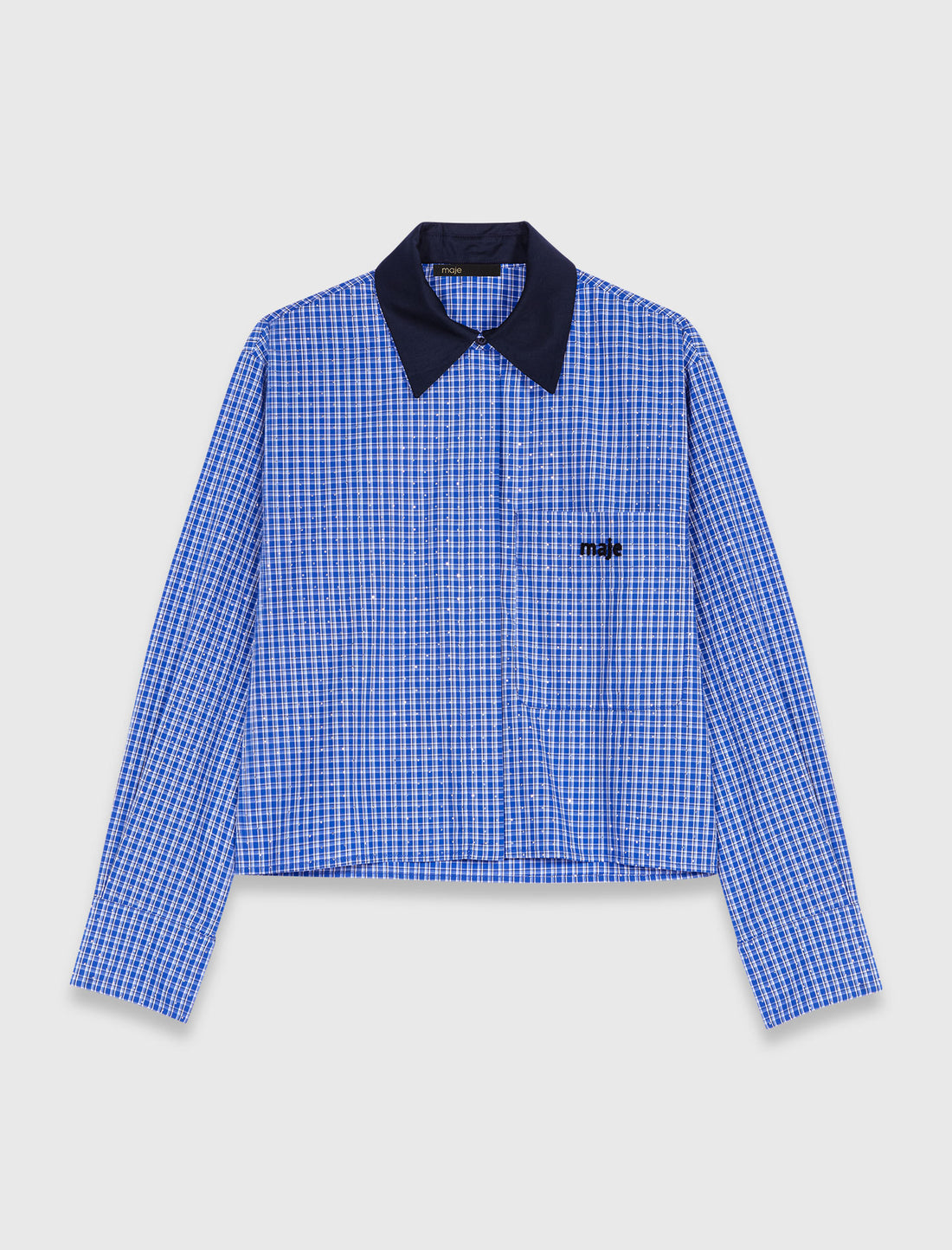 Camisa con strass y cuello extraíble