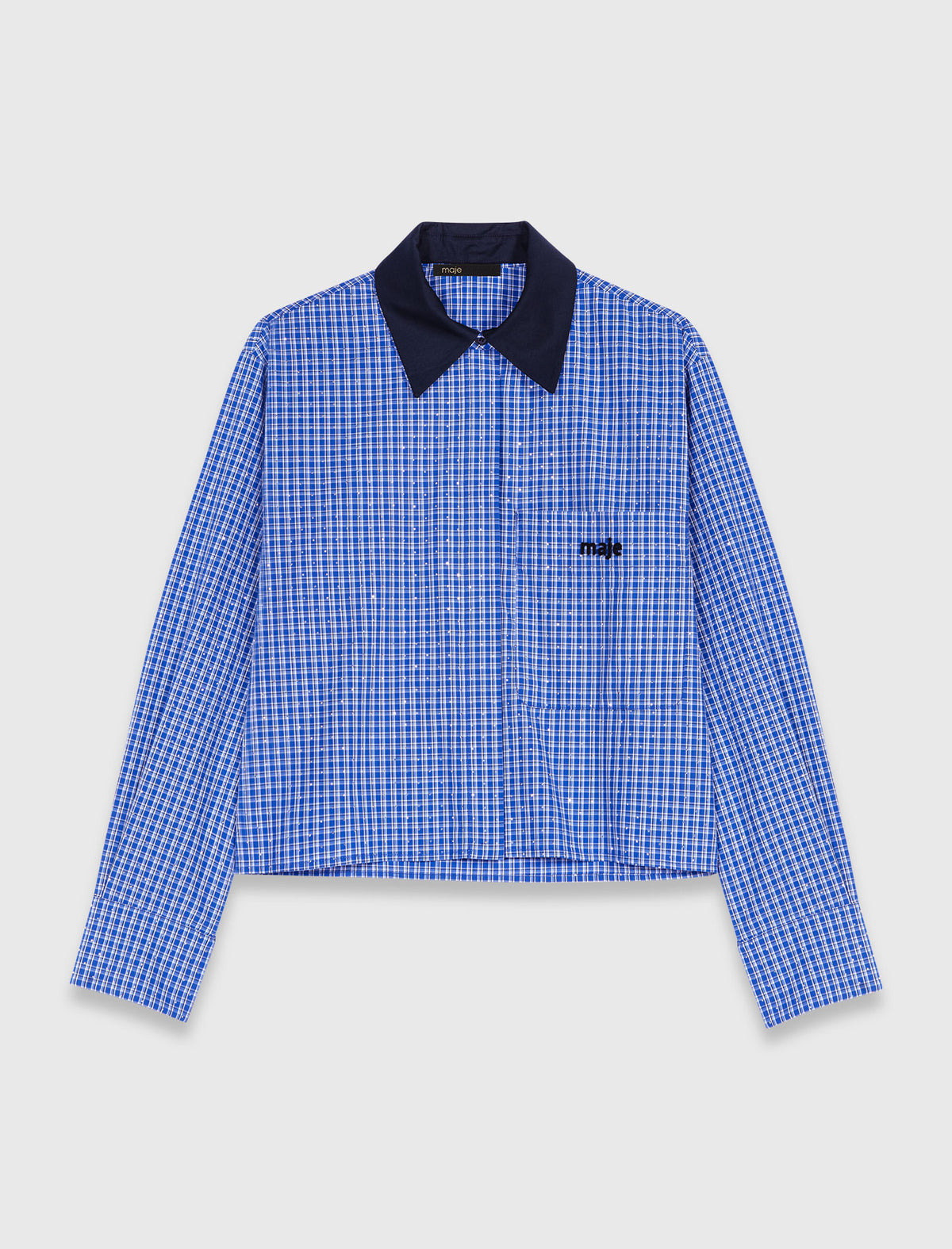 Camisa con strass y cuello extraíble