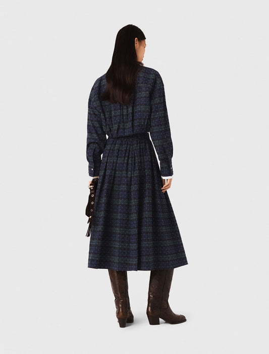 Camisa corta de cuadros con pedrería