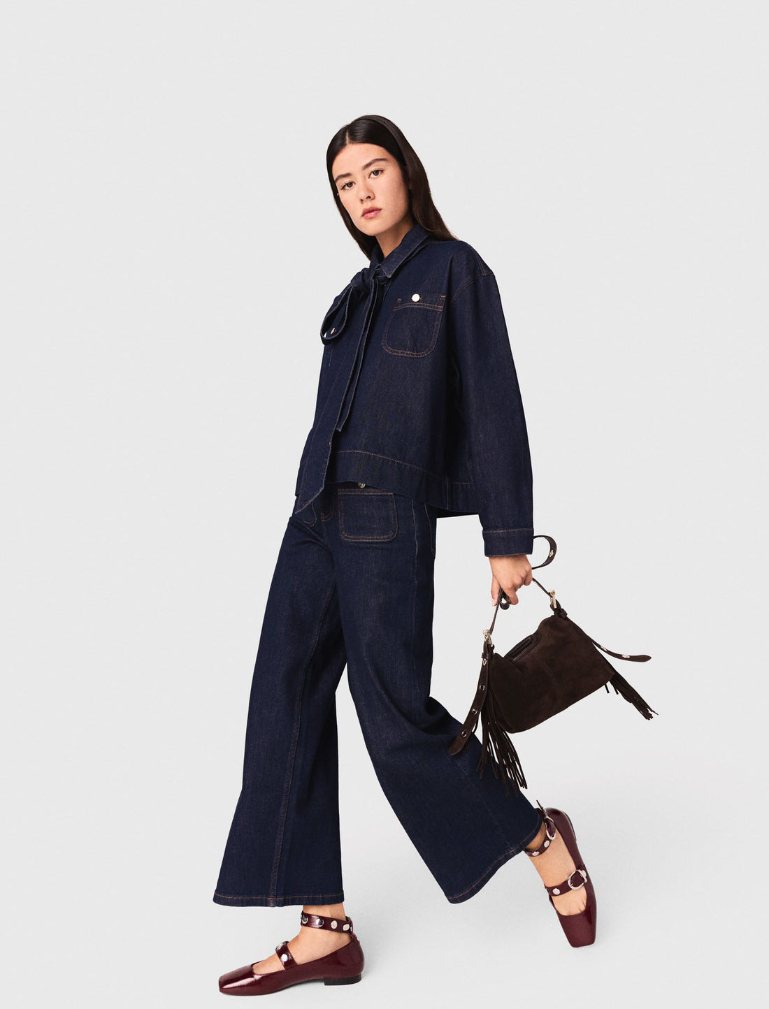 Camisa vaquera con lavallière