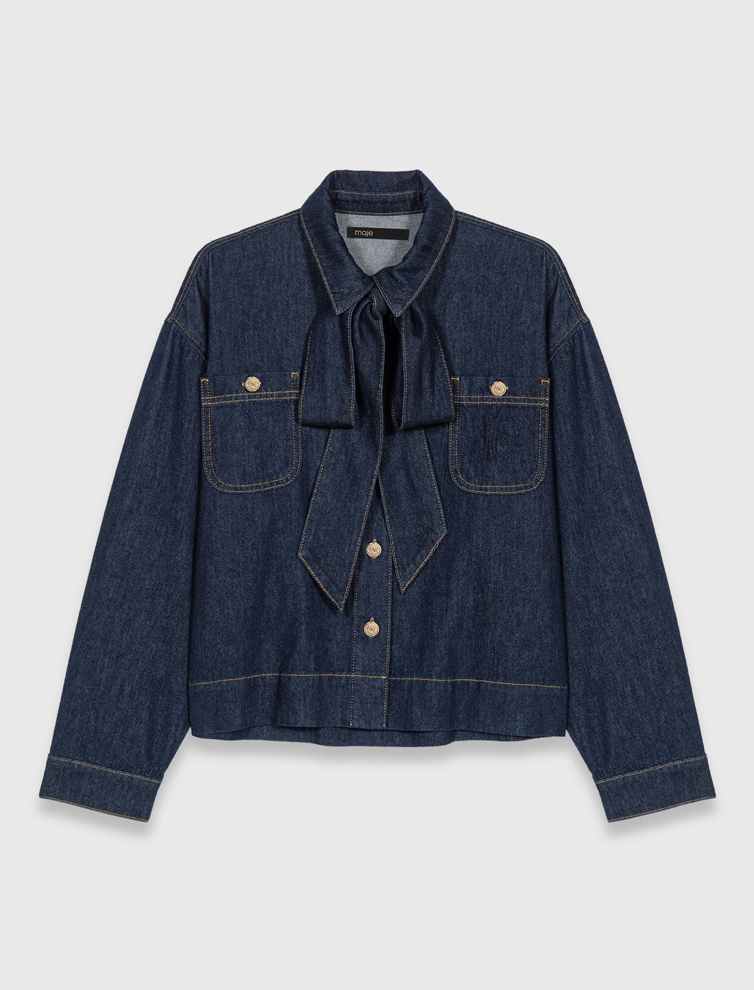 Camisa vaquera con lavallière