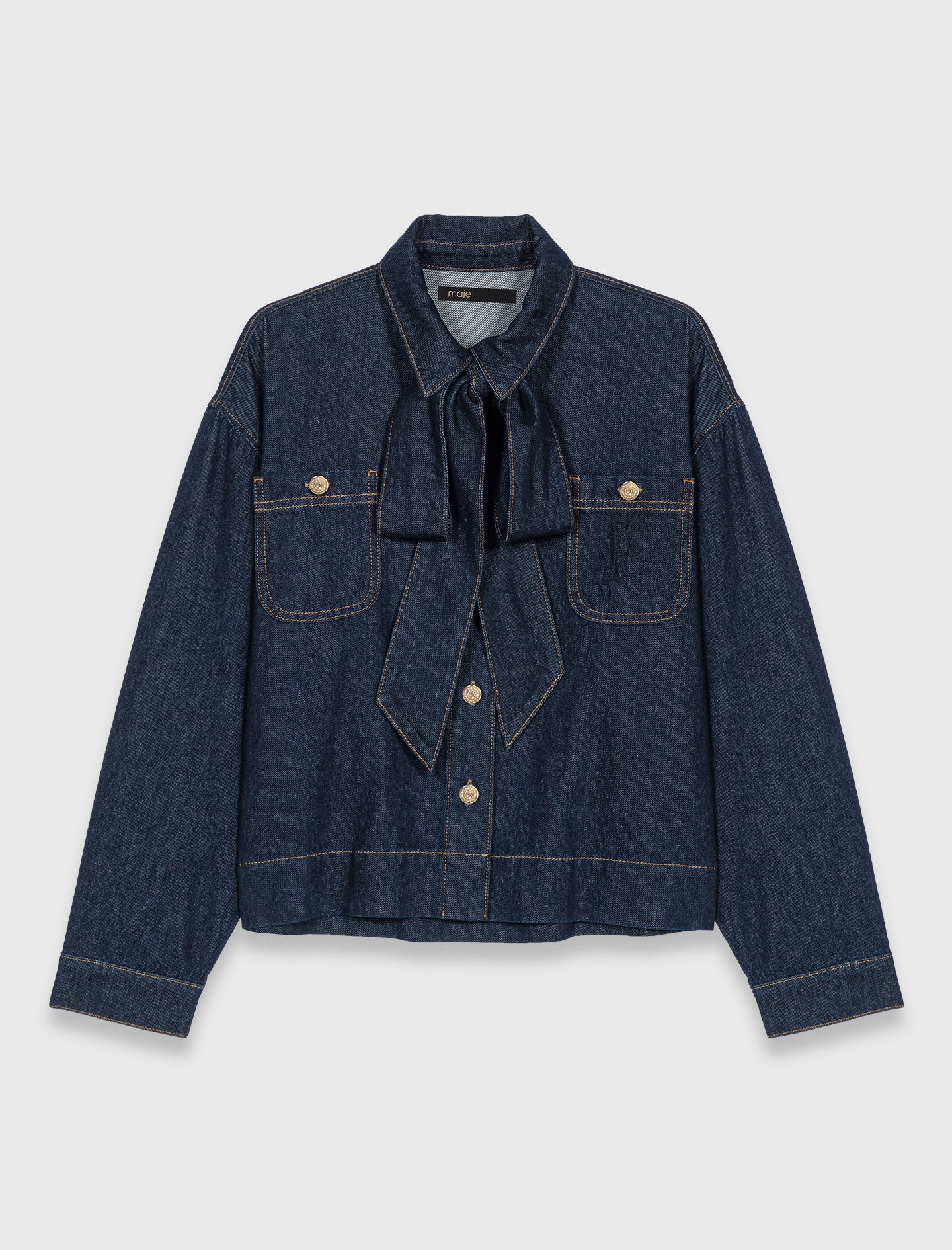 Camisa vaquera con lavallière