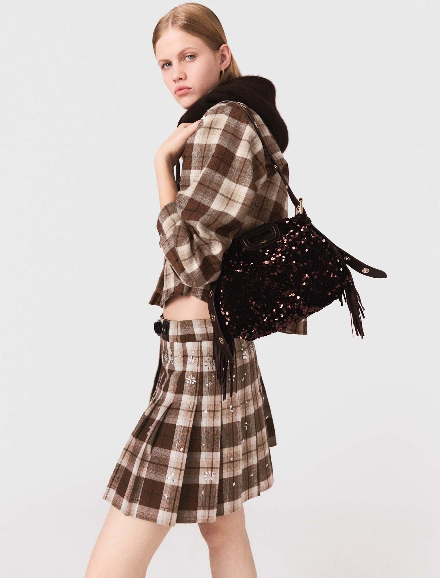 Camisa de cuadros con pedrería