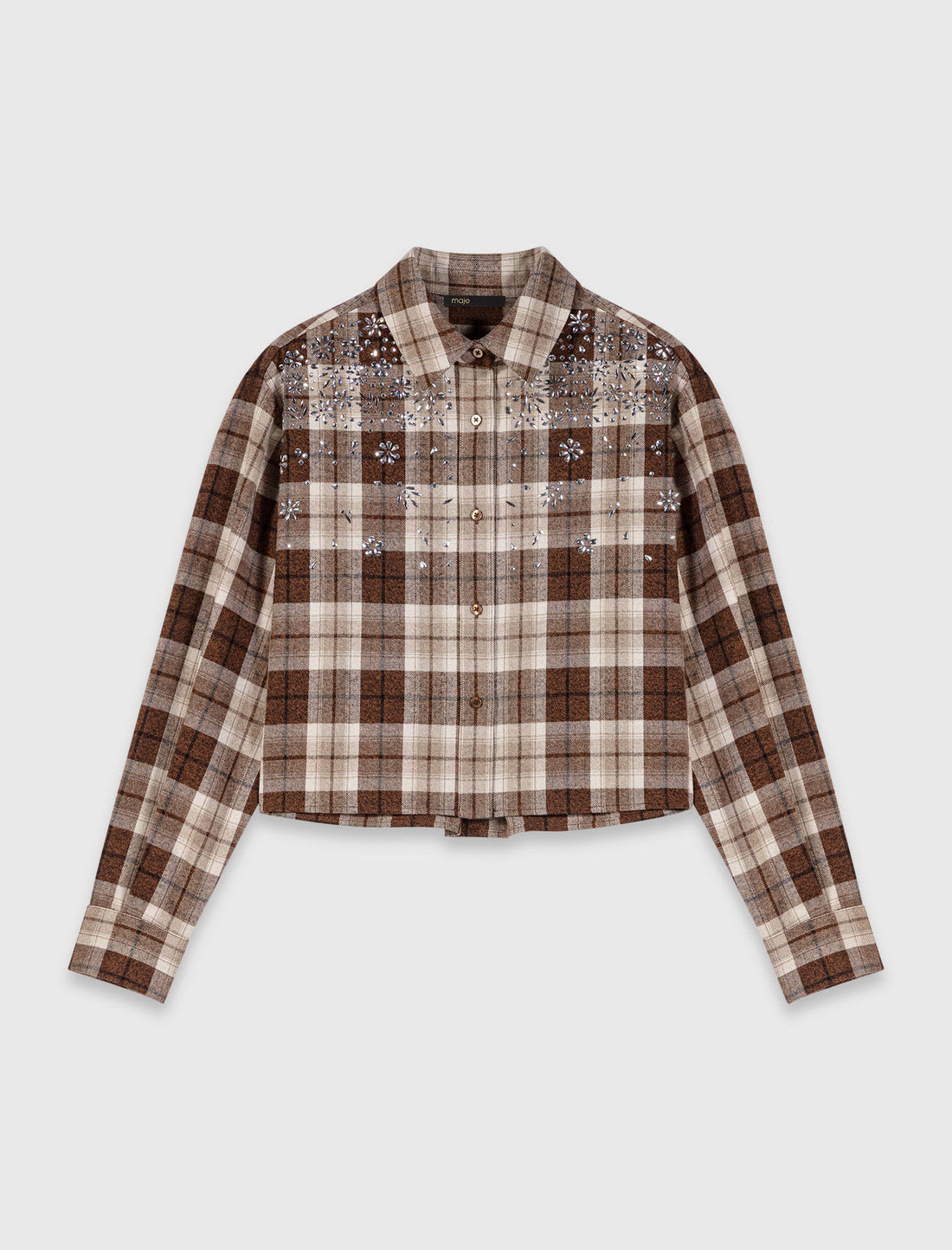 Camisa de cuadros con pedrería