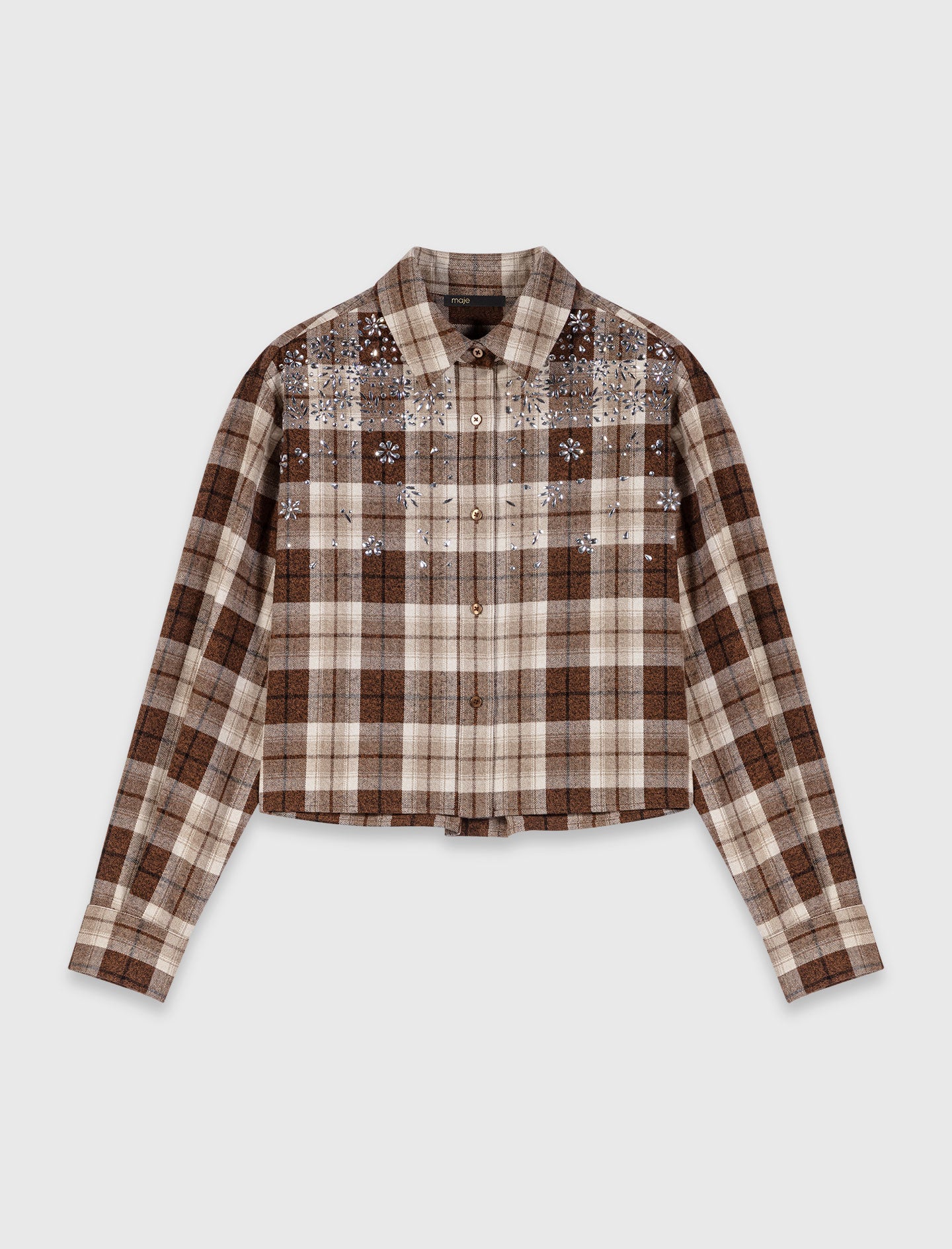 Camisa de cuadros con pedrería
