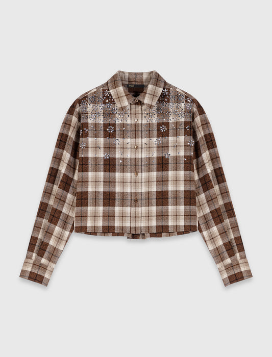 Camisa de cuadros con pedrería