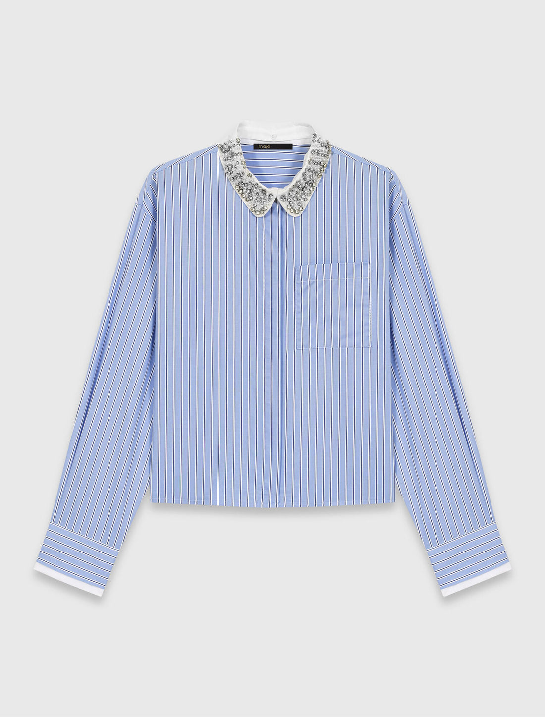 Camisa con cuello joya desmontable