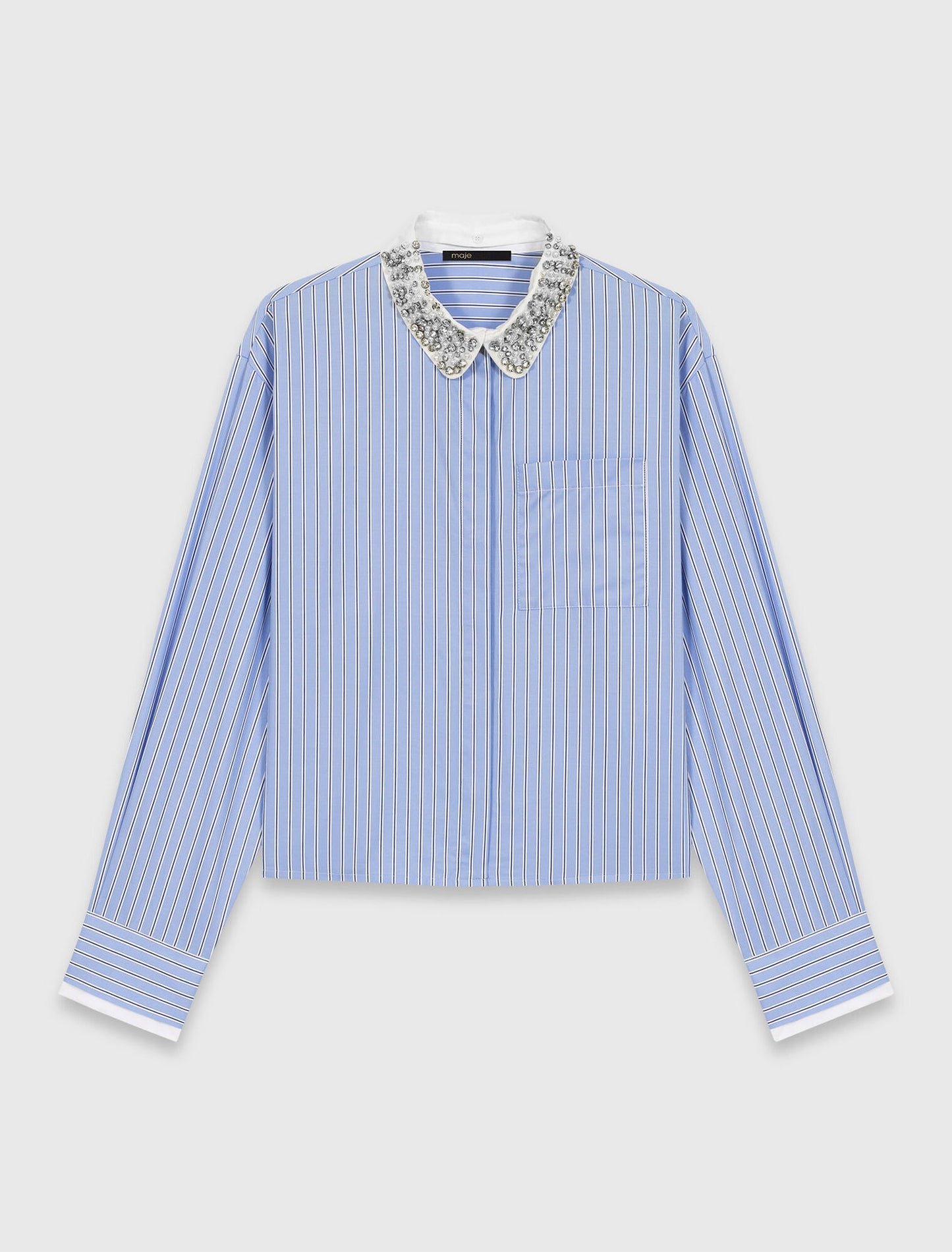 Camisa con cuello joya desmontable