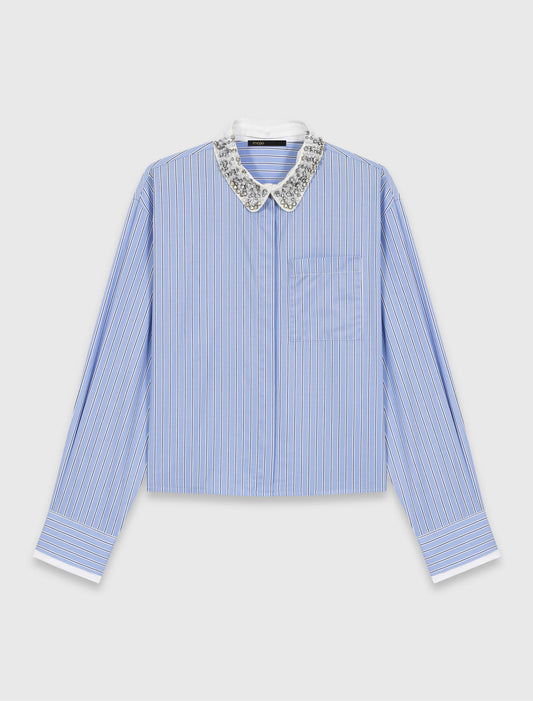 Camisa con cuello joya desmontable