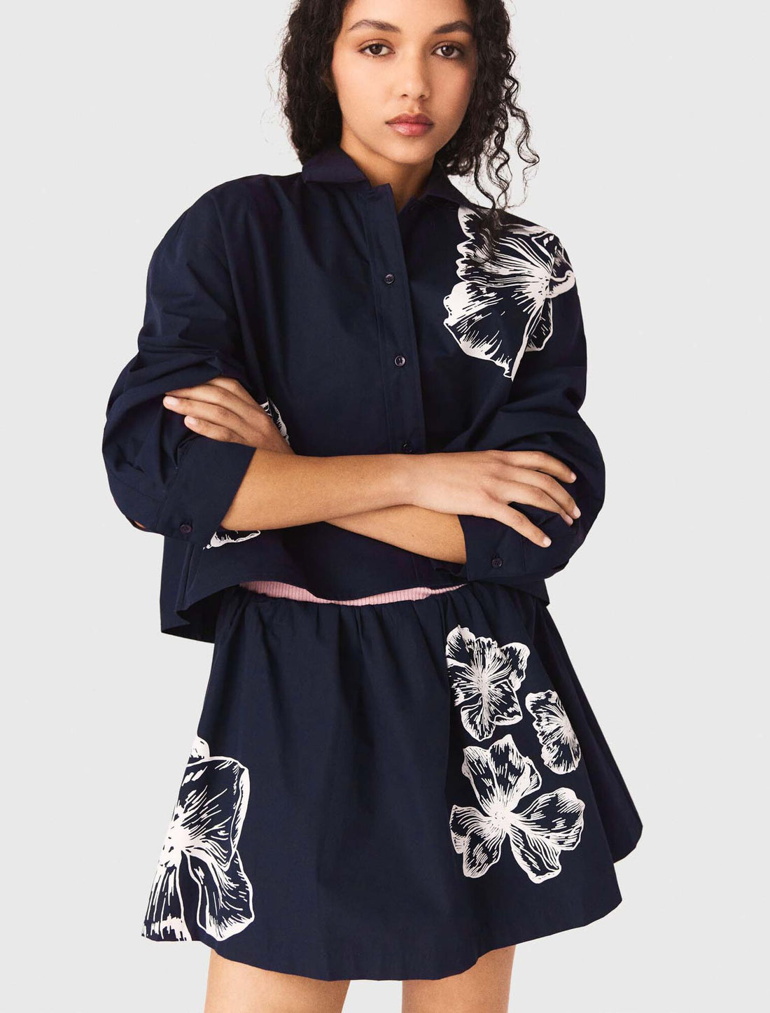 Camisa corta de algodón