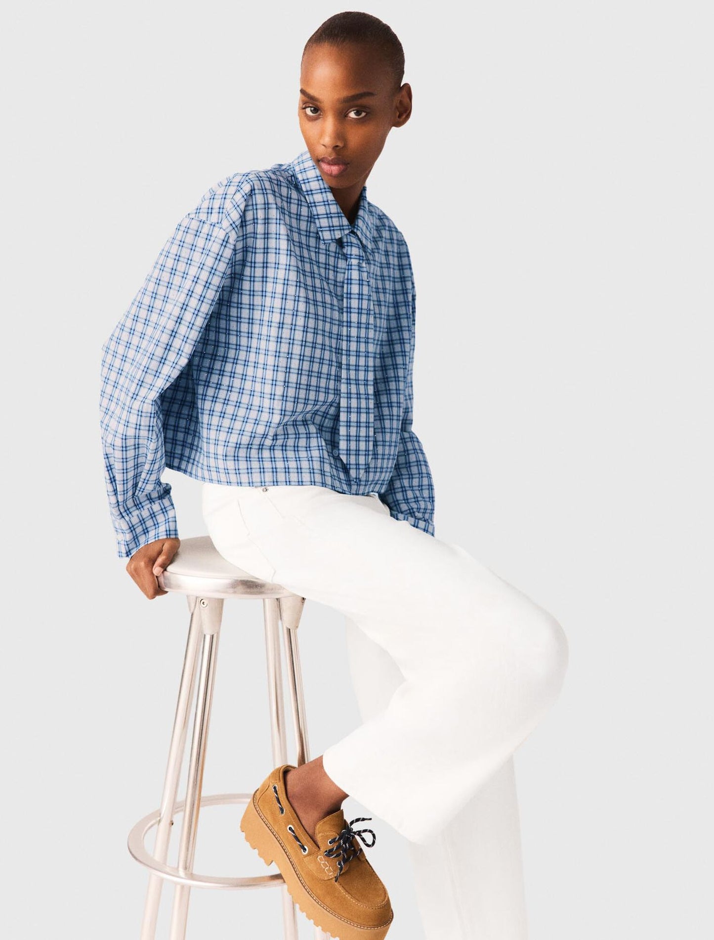 Camisa strass y corbata extraíble