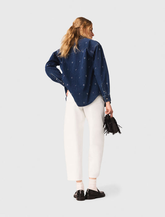 Camisa vaquera con strass