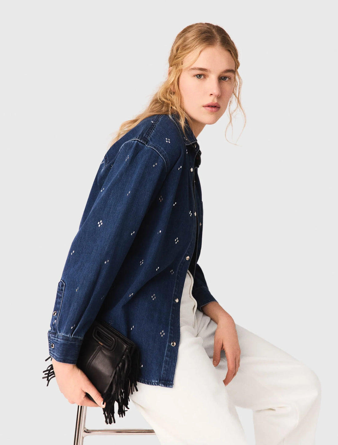 Camisa vaquera con strass