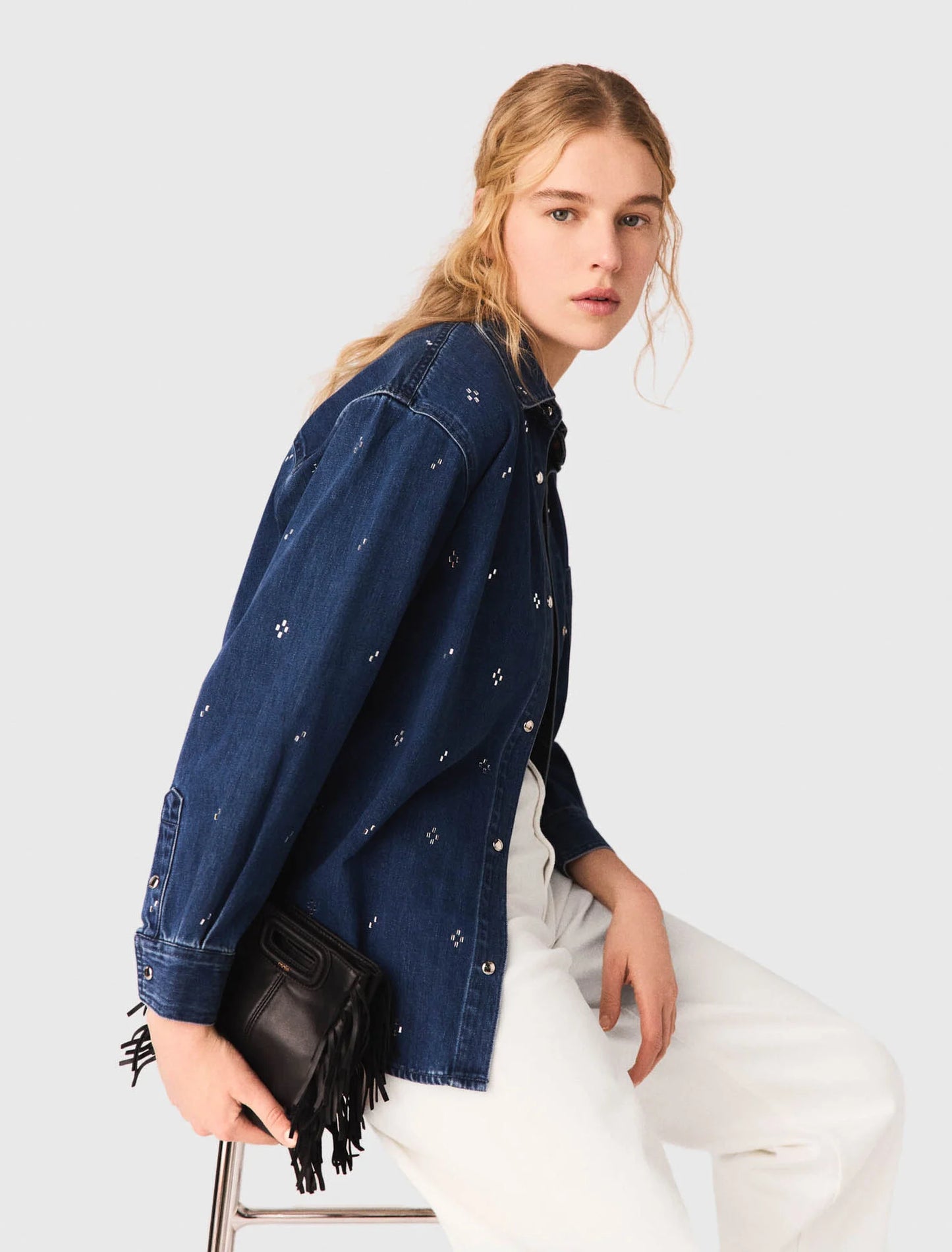 Camisa vaquera con strass