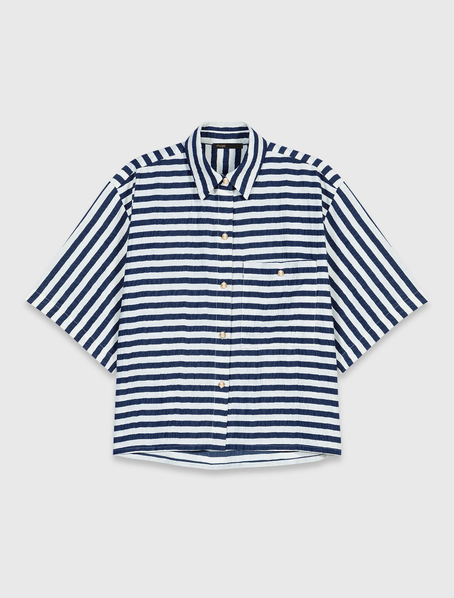 Camisa corta de lino mezcla
