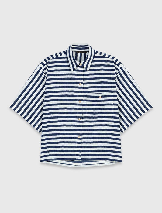 Camisa corta de lino mezcla