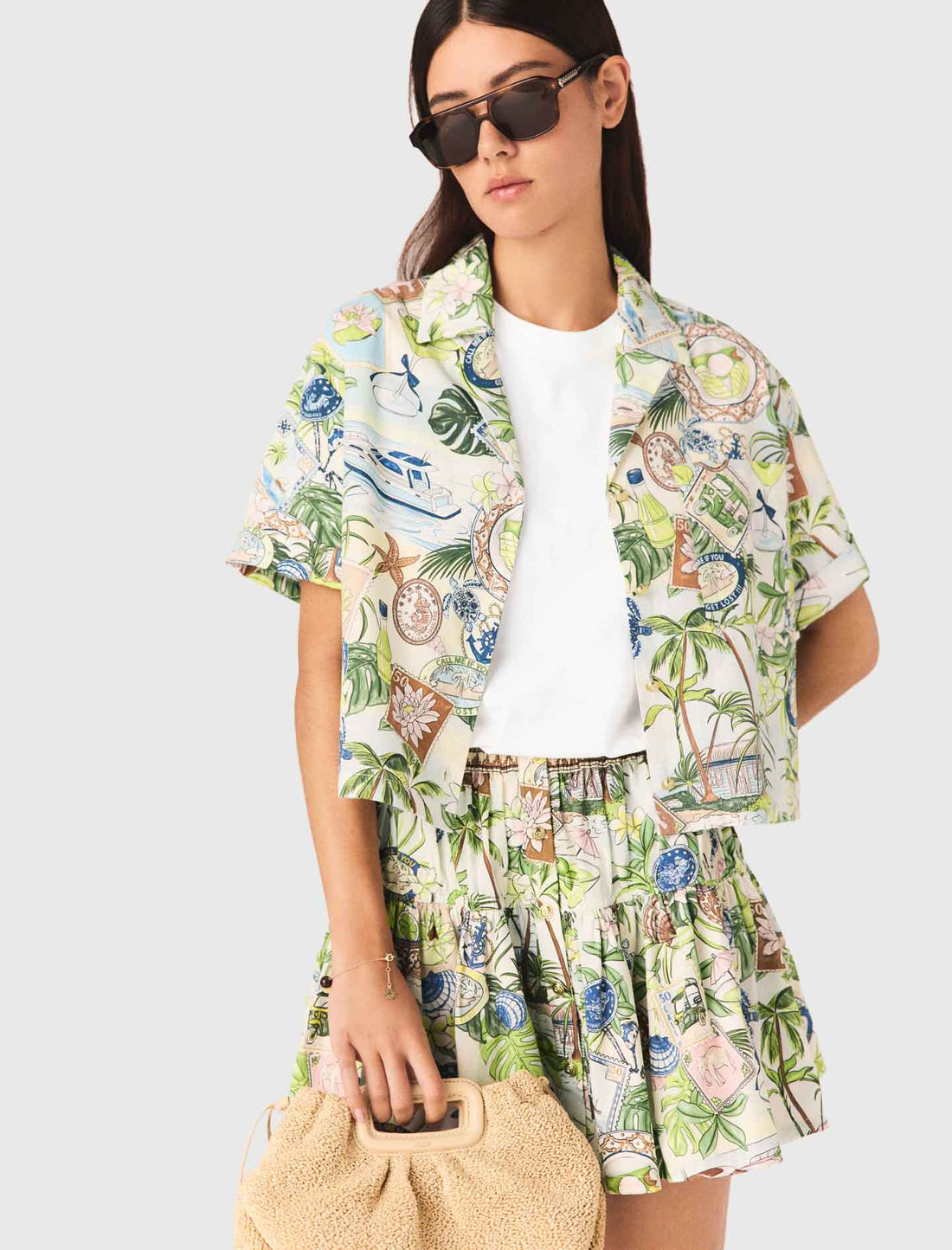 Camisa corta estampada