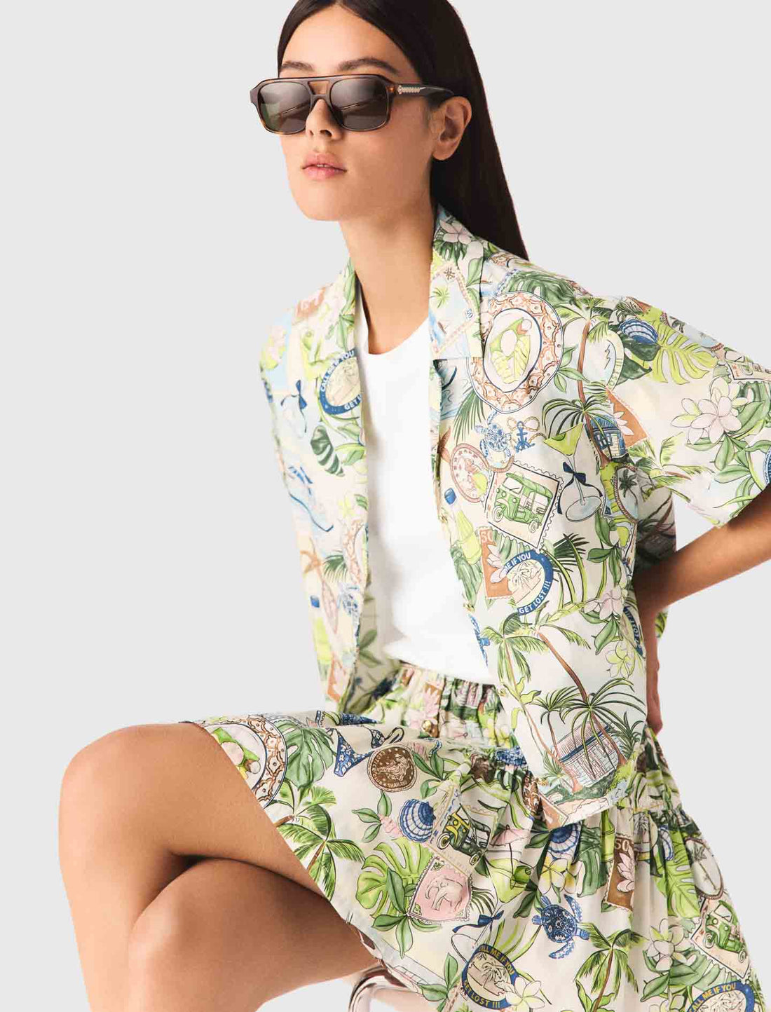 Camisa corta estampada
