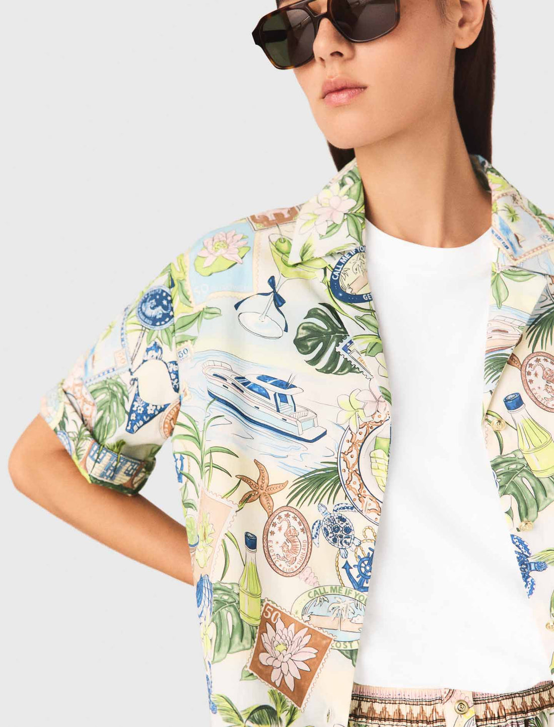 Camisa corta estampada