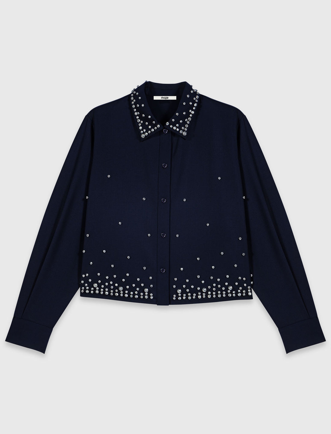 Camisa corta bordada con strass
