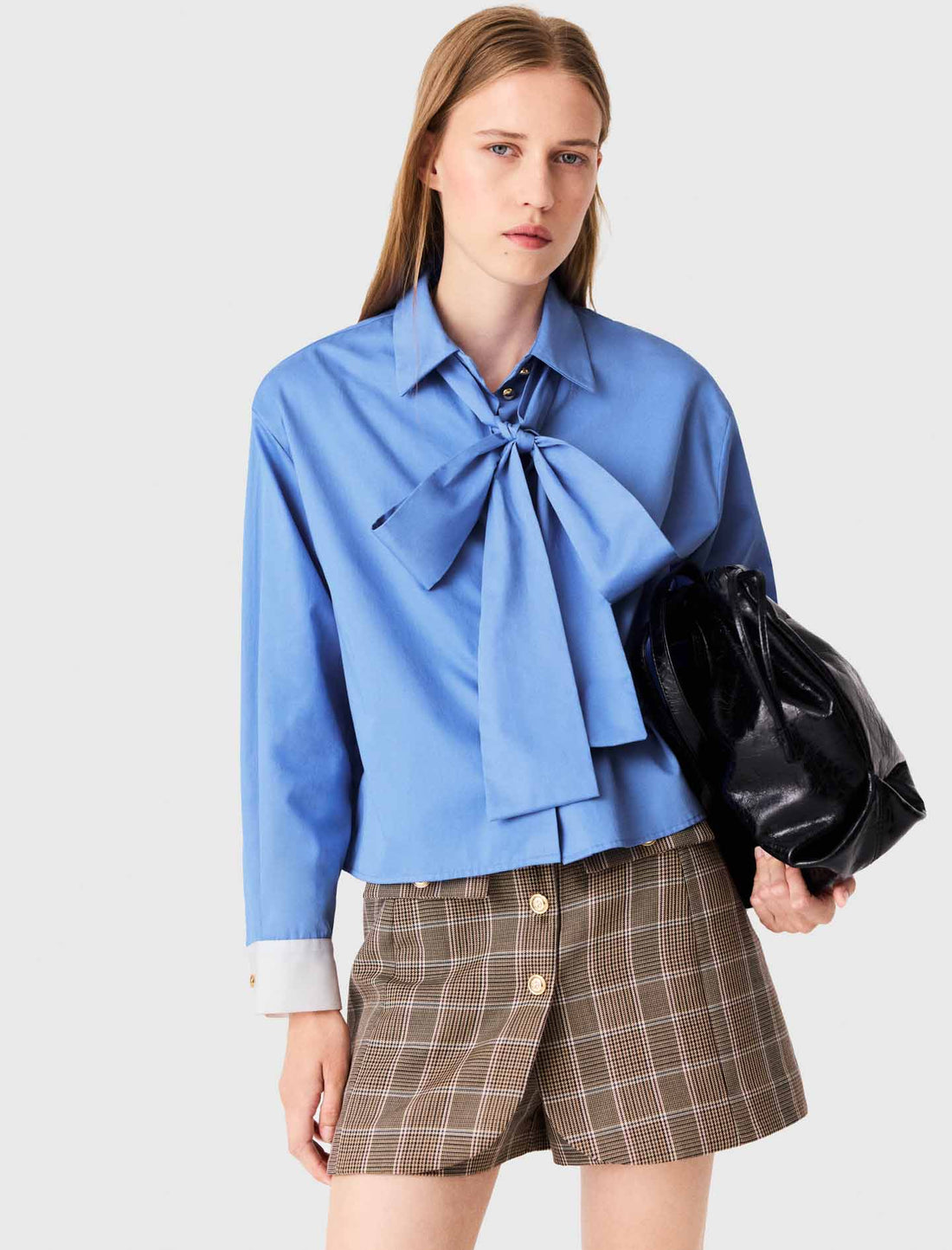 Camisa de algodón con lazo