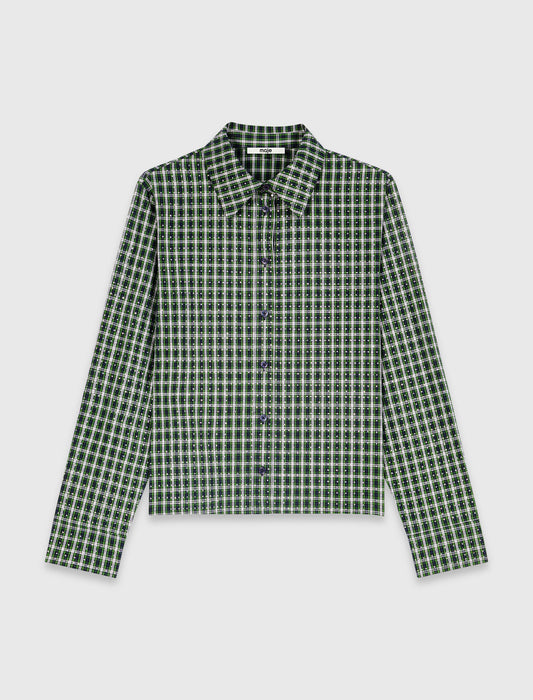 Camisa con pedrería y corbata