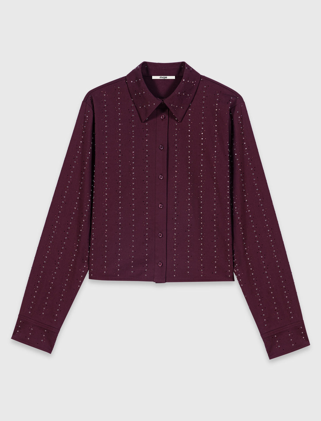 Camisa corta de algodón con strass