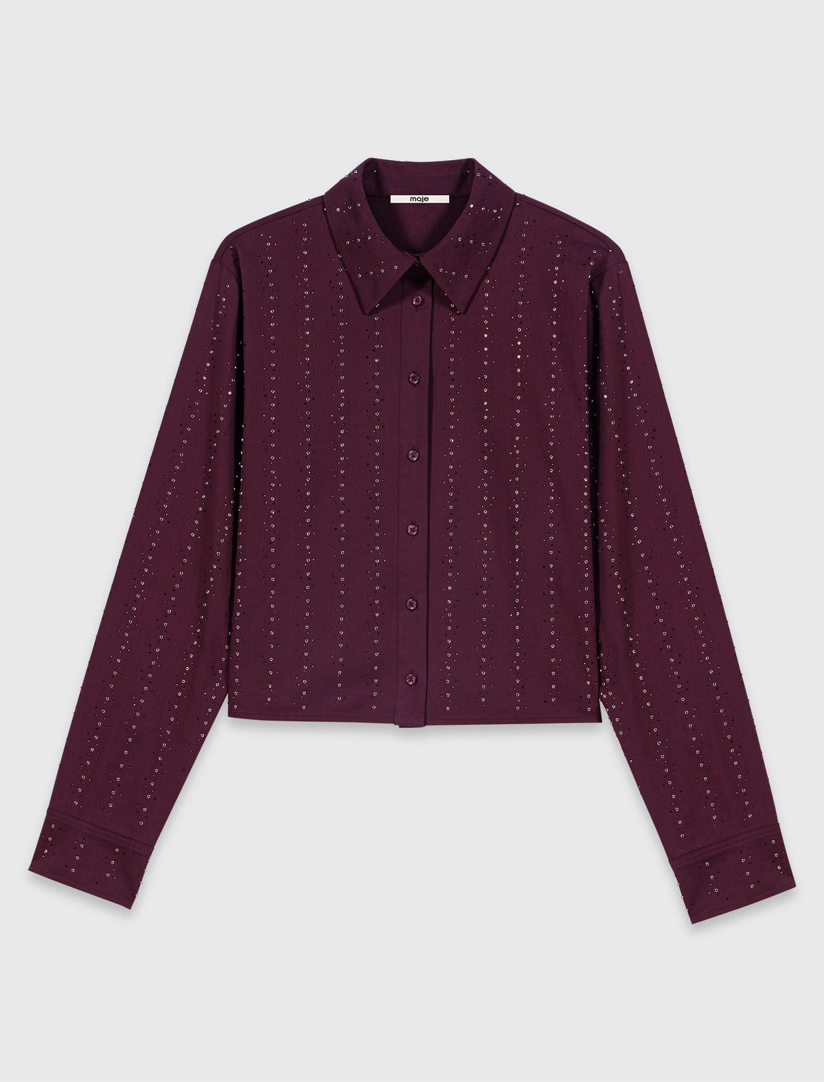Camisa corta de algodón con strass