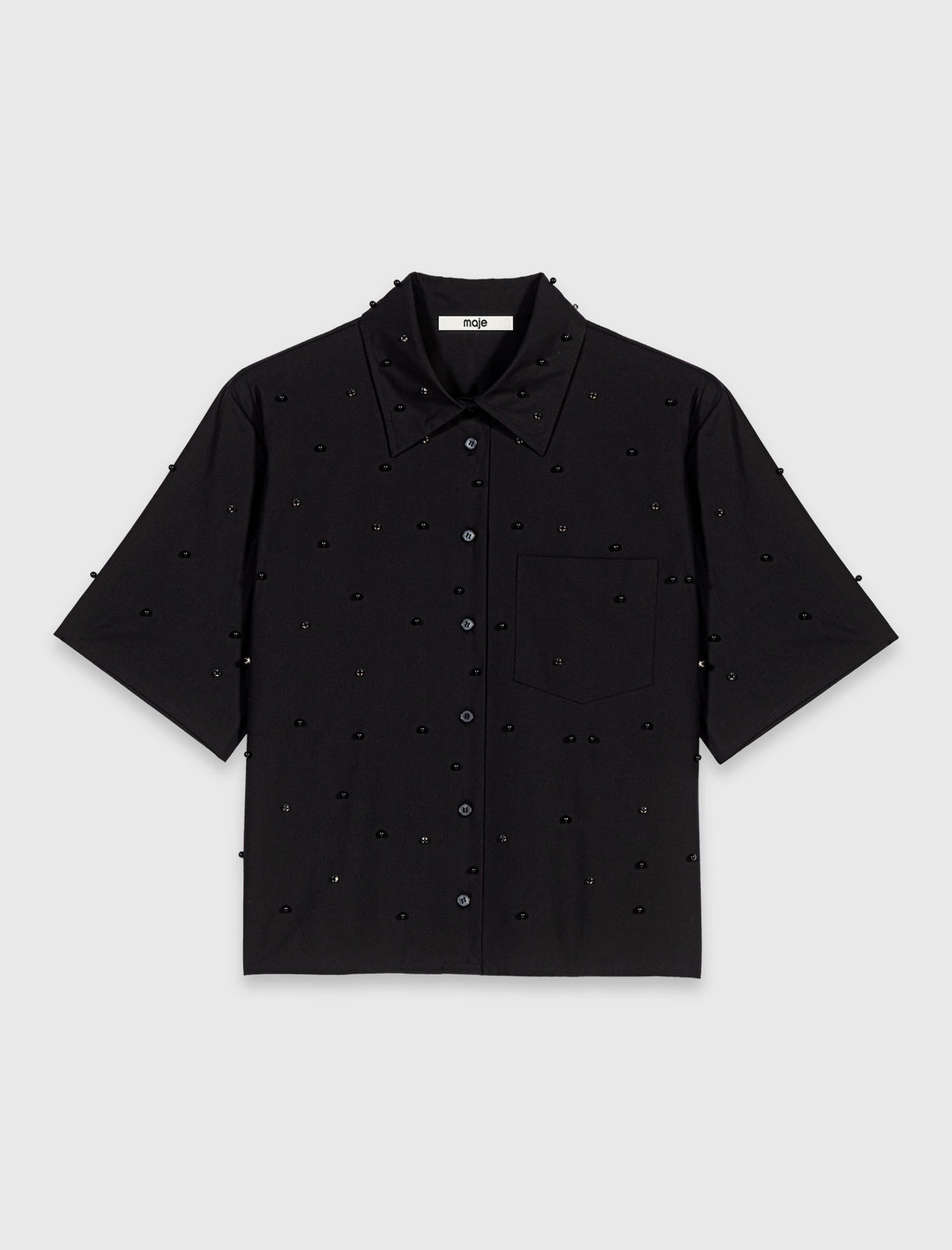 Camisa con strass y perlas