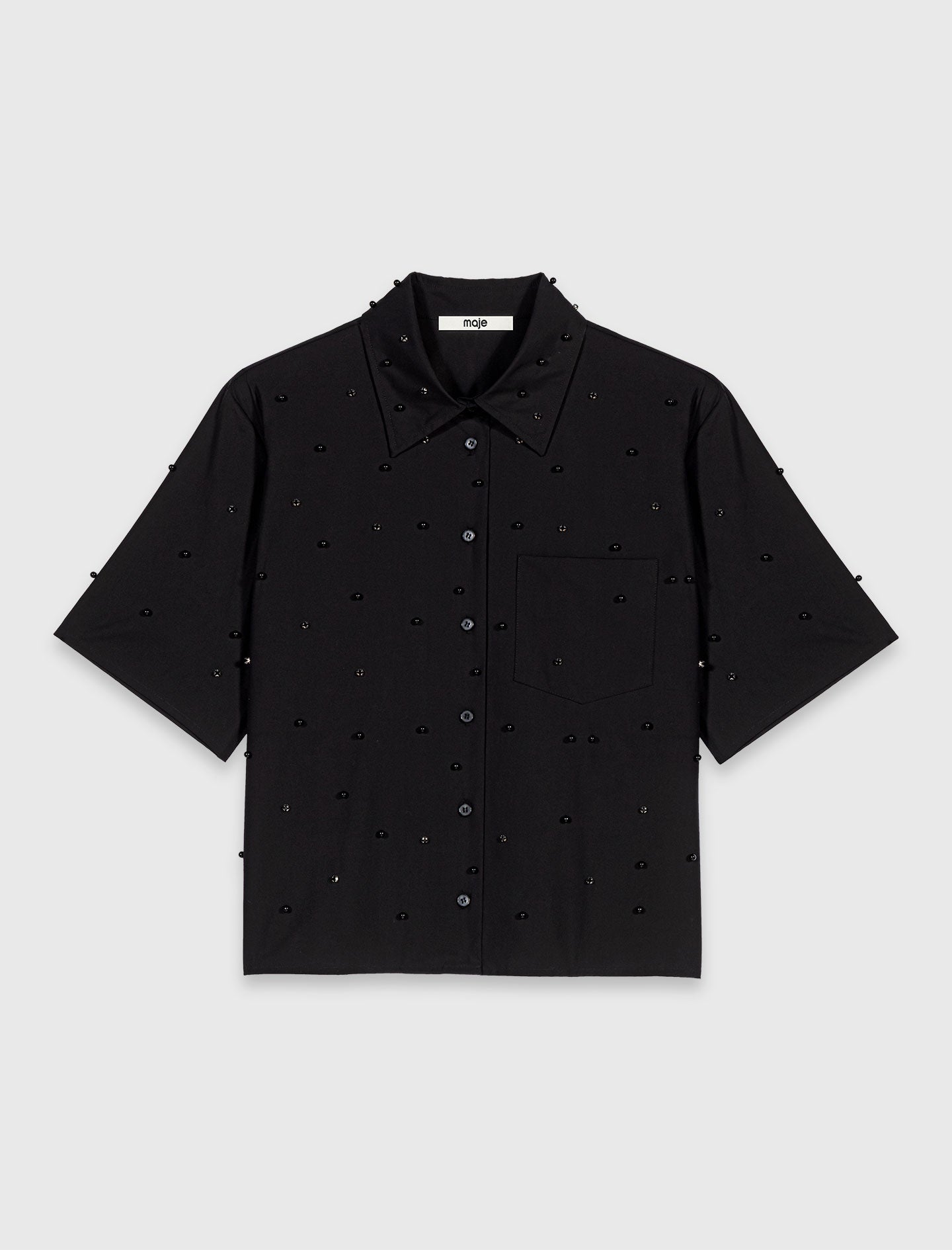Camisa con strass y perlas